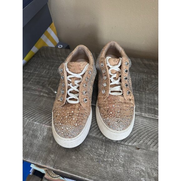 Alex Marie Women’s Cork Sneaker Bling Embezzled Sparkly Size 9m - Picture 2 of 5